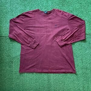 Vintage 90s Burgundy Polo Ralph Lauren Long Sleeve Shirt Size L